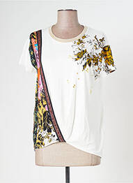 Tricou serigrafie mâneci scurte alb DESIGUAL femeie
