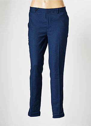 Pantalon chino broderie galoni laterali mărime normală albastru TEDDY SMITH femeie