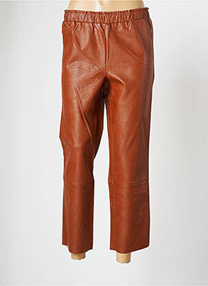Pantalon 7/8 talie elastică mărime normală maro SCHOOL RAG femeie