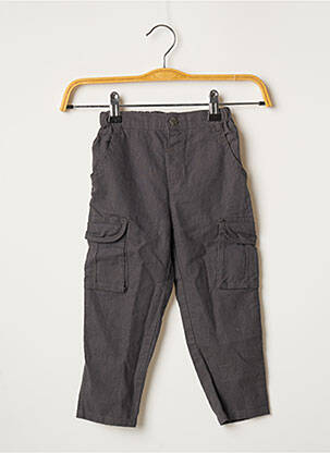 Pantalon drept buzunare talie elastică gri 3 POMMES băiat