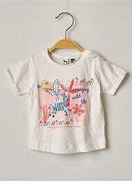 Tricou croială cambrată mâneci scurte alb 3 POMMES fată