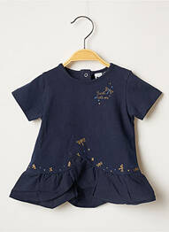 Tricou croială cambrată mâneci scurte albastru 3 POMMES fată
