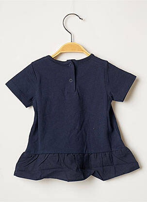 Tricou croială cambrată mâneci scurte albastru 3 POMMES fată
