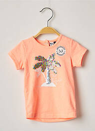 Tricou croială cambrată mâneci scurte portocaliu 3 POMMES fată