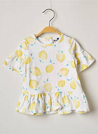 Tricou croială cambrată mâneci scurte galben 3 POMMES fată