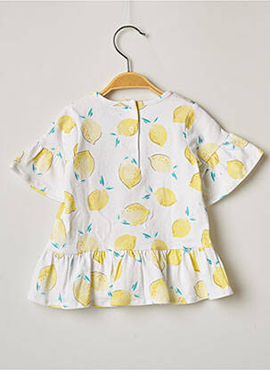 Tricou croială cambrată mâneci scurte galben 3 POMMES fată