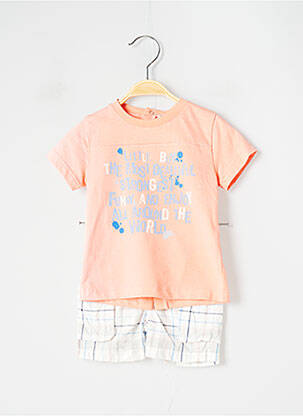 Set șort portocaliu 3 POMMES băiat