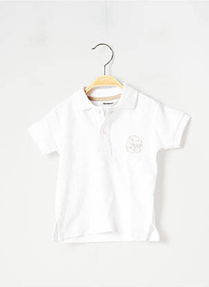 Polo broderie mâneci scurte alb 3 POMMES băiat
