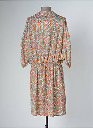 Rochie midi imprimeu floral mâneci 3/4 portocalie SARAH JOHN femeie