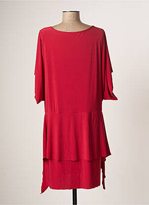 Rochie midi mâneci 3/4 mâneci 3/4 roșu GENIUS femeie