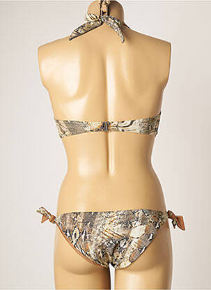 Costum de baie din două piese elasticitate top sutien modelat maro GENIUS femeie