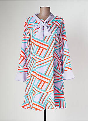 Rochie midi croială fluidă mâneci lungi violet SOVOGUE femeie
