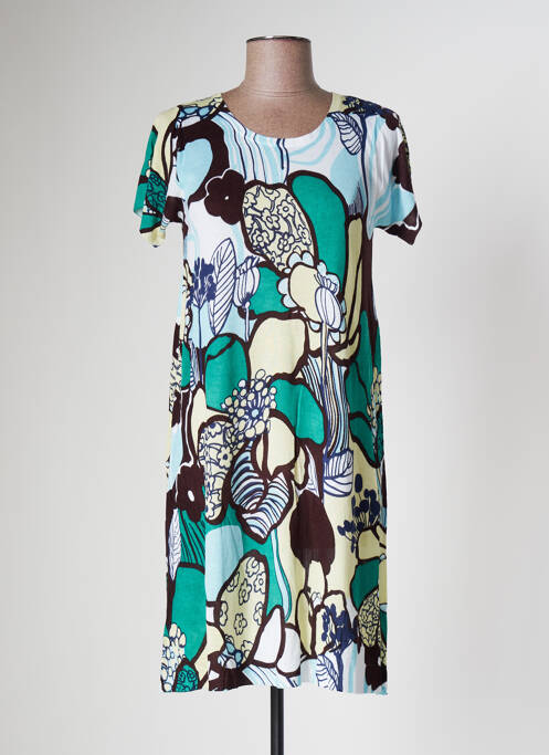 Rochie pulover guler rotund mâneci scurte verde KOOKAI femme