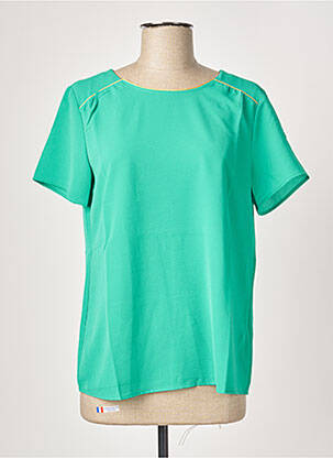 Top țesătură crep mâneci scurte verde DAMART femeie