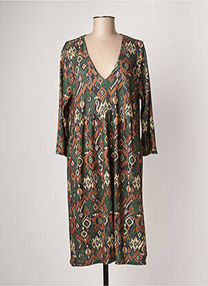 Rochie midi mâneci lungi mâneci lungi verde JANIS & JOHN femeie