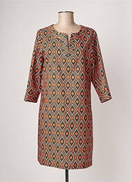 Rochie midi mâneci 3/4 mâneci 3/4 portocaliu SASSIA femeie
