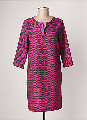 Rochie midi mâneci 3/4 mâneci 3/4 violet SASSIA femeie
