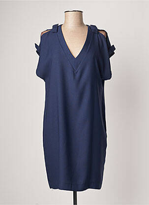 Rochie scurtă croială fluidă mâneci scurte albastru QUEENIE femeie