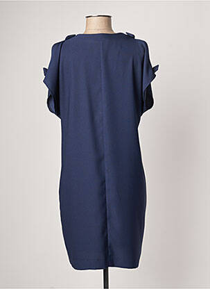 Rochie scurtă croială fluidă mâneci scurte albastru QUEENIE femeie
