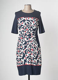 Rochie midi imprimeu fantezie mâneci scurte albastru FRANK WALDER femme