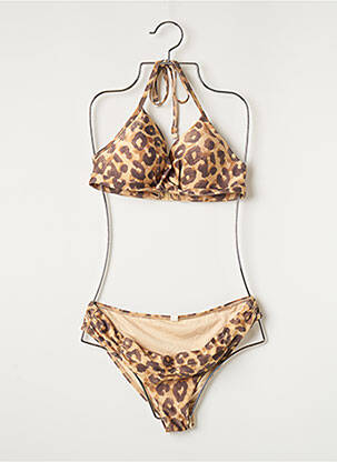 Costum de baie dintr-o singură piesă efect material satinat top sutien modelat maro BARTS femeie
