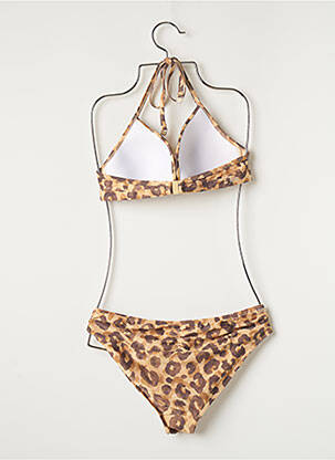 Costum de baie dintr-o singură piesă efect material satinat top sutien modelat maro BARTS femeie