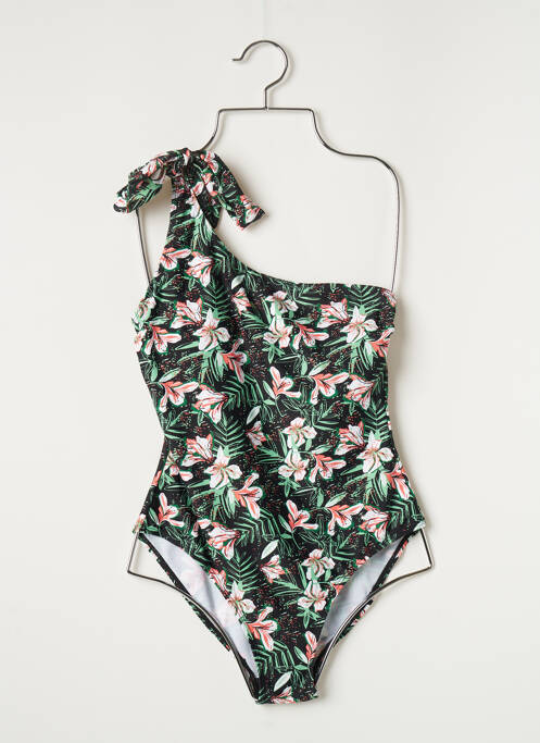 Costum de baie dintr-o singură piesă efect material satinat top sutien modelat negru BLANCHEPORTE femme