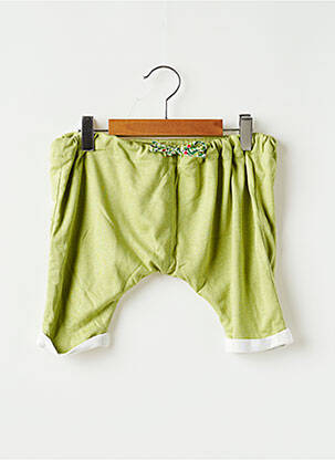 Pantalon drept țesătură jersey verde L'ILE AUX FEES copil