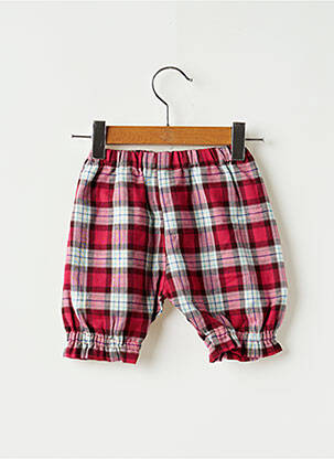 Pantalon drept țesătură poplin talie elastică roz CHARLOTTE SY DIMBY fată