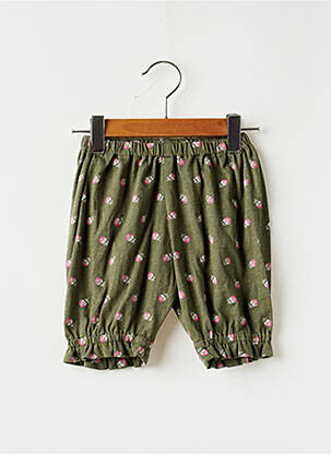 Pantalon drept strânsă pe partea de jos talie elastică verde L'ILE AUX FEES fată