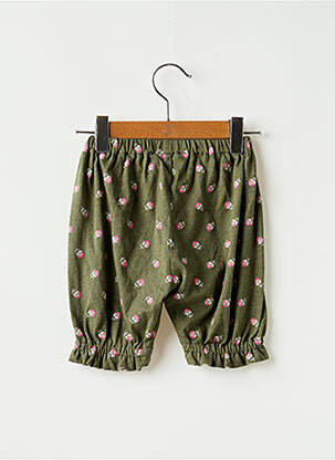 Pantalon drept strânsă pe partea de jos talie elastică verde L'ILE AUX FEES fată