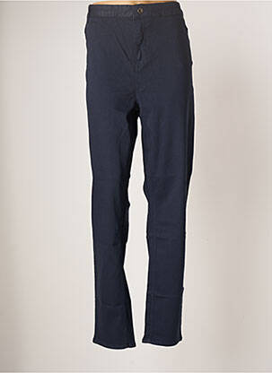 Pantalon slim țesătură poplin mărime normală albastru YESTA femeie