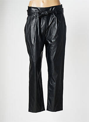 Pantalon drept elasticitate mărime normală negru QUATRE VINGT JOURS femeie