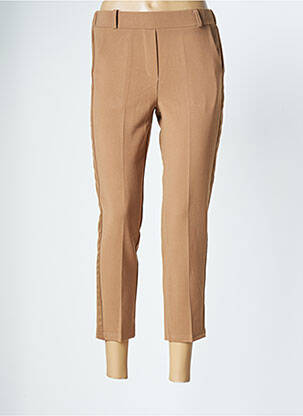 Pantalon 7/8 elasticitate mărime normală maro QUATRE VINGT JOURS femeie