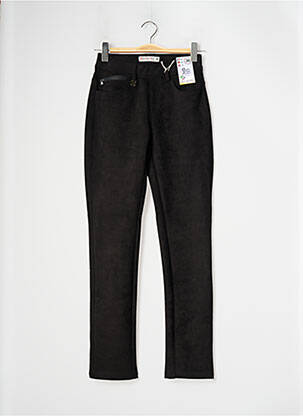 Pantalon drept elasticitate mărime normală negru QUATRE VINGT JOURS femeie
