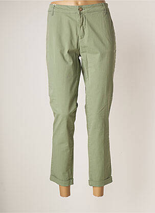 Pantalon chino țesătură poplin mărime normală verde FRACOMINA femeie