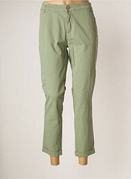 Pantalon chino țesătură poplin mărime normală verde FRACOMINA femeie