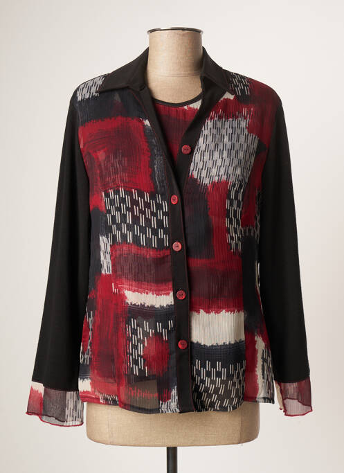 Cămașă croială cambrată mâneci lungi roșu FRANCE RIVOIRE femme