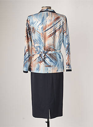 Rochie midi imprimeu fantezie mâneci lungi albastru FRANCE RIVOIRE femeie