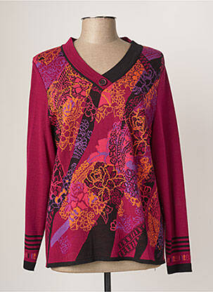 Pulover guler în v mâneci lungi roz GUY DUBOUIS femme