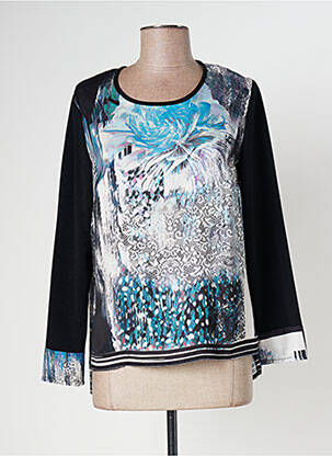 Top imprimeu fantezie mâneci lungi albastru FRANCE RIVOIRE femme