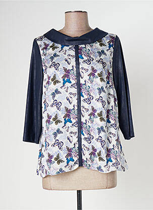 Bluză imprimeu fantezie mâneci 3/4 albastru MERI & ESCA femme