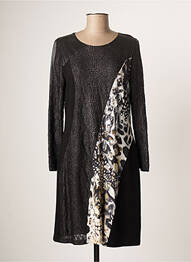 Rochie midi imprimeu fantezie mâneci lungi negru MERI & ESCA femme