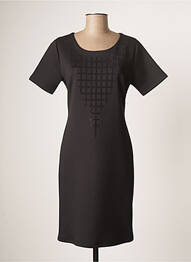 Rochie midi închidere cu fermoar la spate mâneci scurte negru GUY DUBOUIS femme