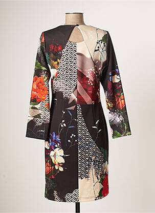Rochie midi imprimeu floral mâneci lungi negru GUY DUBOUIS femeie