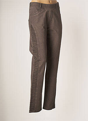Pantalon slim talie elastică mărime normală maro MERI & ESCA femeie