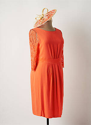 Rochie midi mâneci lungi mâneci lungi portocalie PAULE VASSEUR femeie