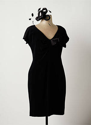 Rochie midi mâneci scurte mâneci scurte negru PAULE VASSEUR femeie