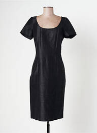 Rochie midi închidere cu fermoar la spate mâneci scurte negru PAULE VASSEUR femme