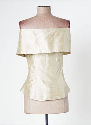 Bolero efect material satinat bej PAULE VASSEUR femeie